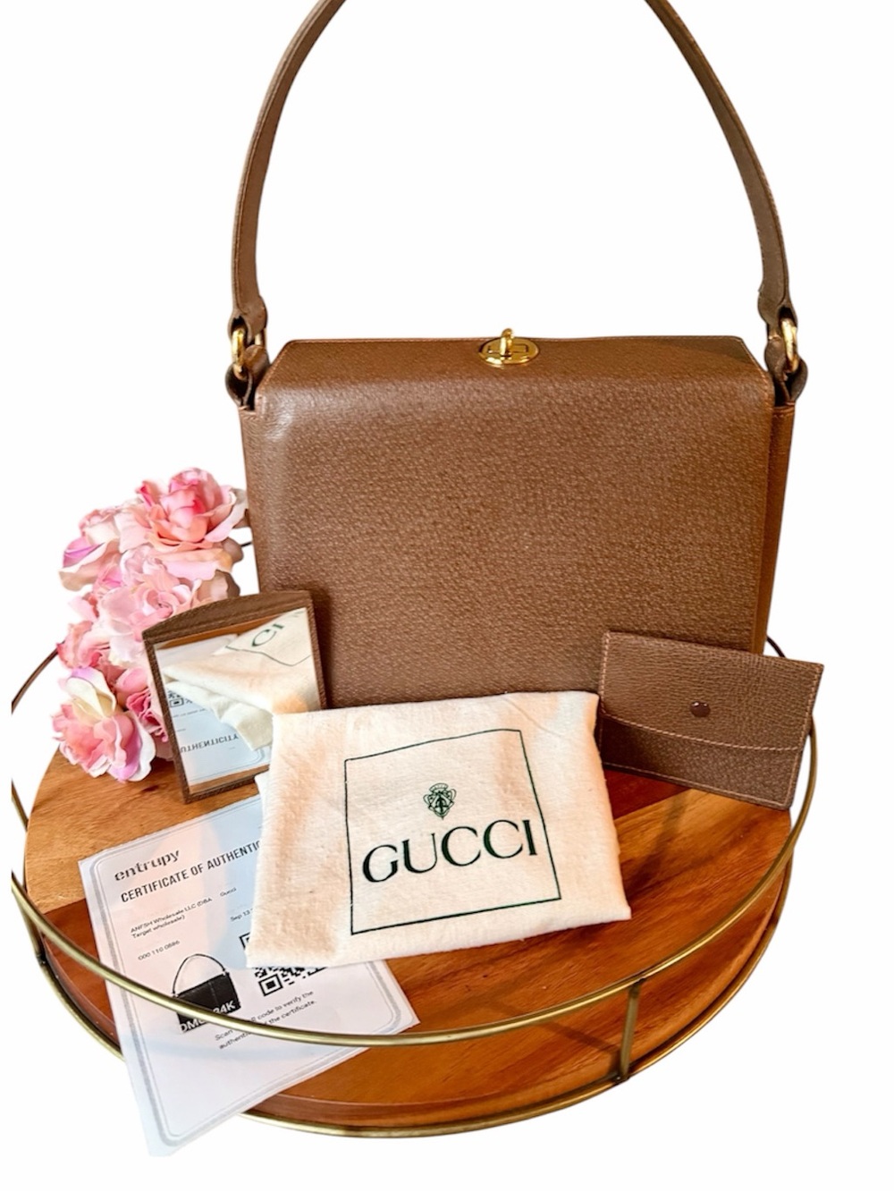 Gucci leather top handle bag mirror pouch 3 Pice dust-bag & COA full inclusion
